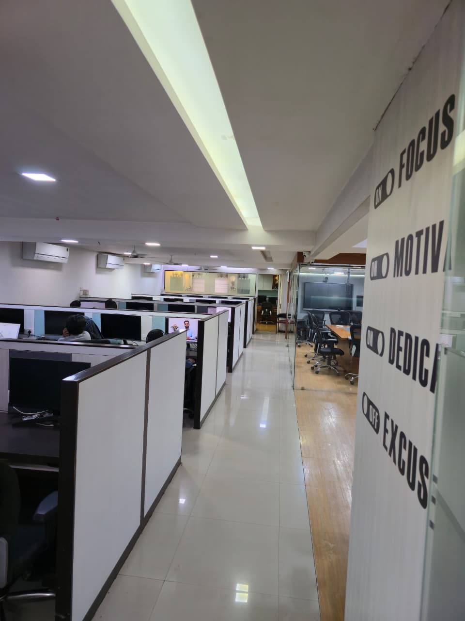 Open-plan office floor with workstations